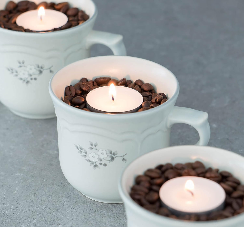 White Unscented Smokeless Long Burning Tea Light Candles with 8 Hour Burn Time, 200 Count