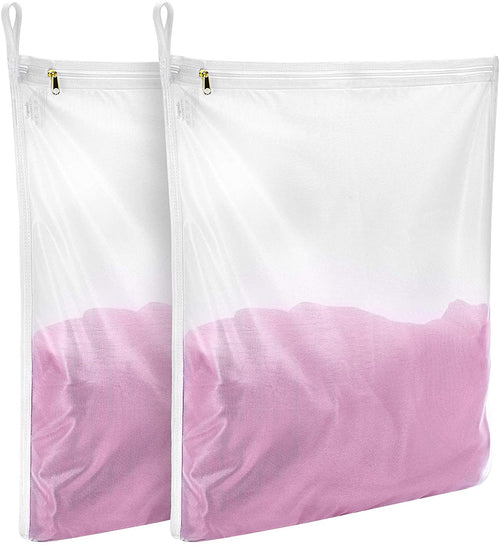 2 Pack Delicates Laundry Bags, Fine Mesh Wash Bag with Hanging Loop | Large for Lingerie, Shirts, Sweaters, Underwear, Bra, Silk, Socks