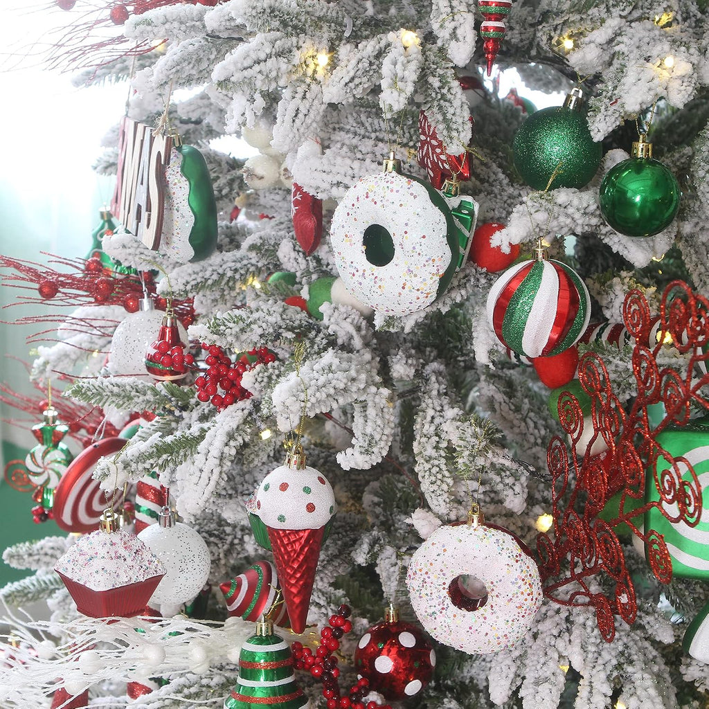 80-Pack Assorted Shatterproof Christmas Ball Ornaments Set Decorative Baubles Pendants with Reusable Hand-Held Gift Package for Xmas Tree (Elf)