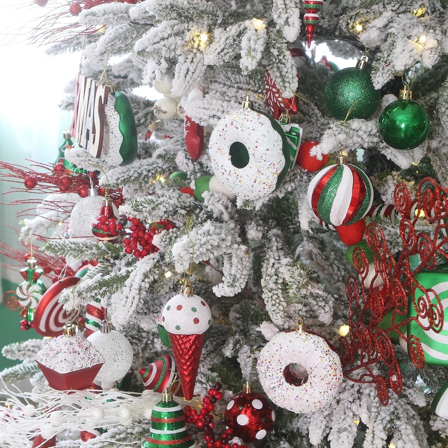 80-Pack Assorted Shatterproof Christmas Ball Ornaments Set Decorative Baubles Pendants with Reusable Hand-Held Gift Package for Xmas Tree (Elf)