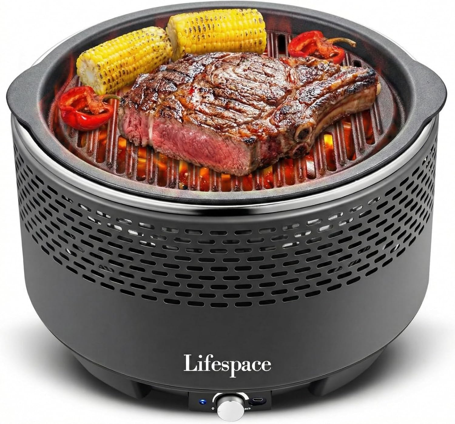 Portable Lightweight Charcoal Grill with FREE Dome Lid & Carry Bag