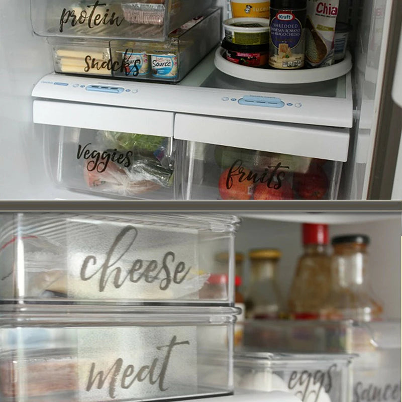 Refrigerator Organization Labels Decal Vinyl Home Decor Stickers Home Decor